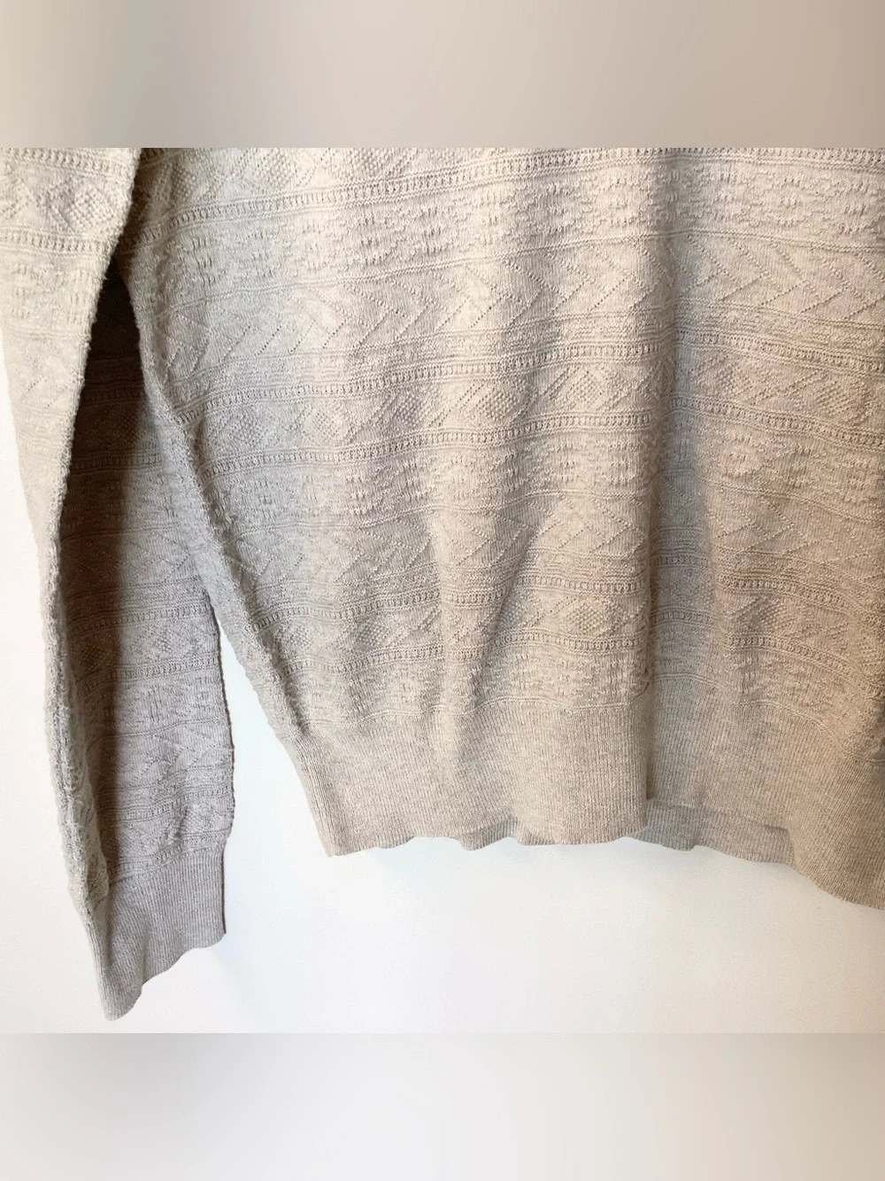 J.Crew Men’s Cotton Sweater in Combination Guernsey Stitch - Khaki - S